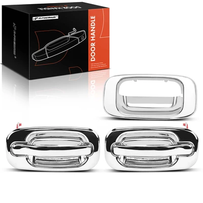 3 Pcs Front & Tailgate Chrome Exterior Door Handle