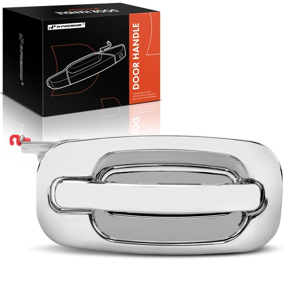 Rear Passenger Chrome Exterior Door Handle without Keyhole for 2001-2003 2005-2006 GMC Sierra 1500 HD