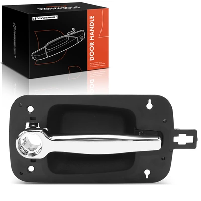 Front Passenger Black Exterior Door Handle with Keyhole