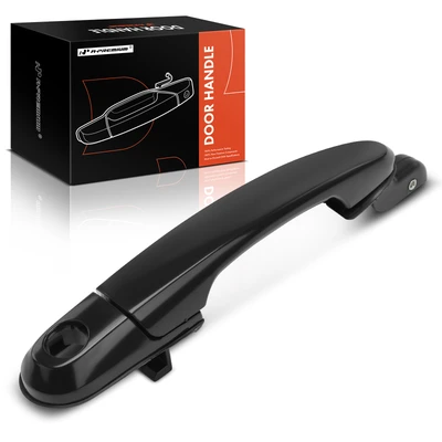 Front Driver Black Exterior Door Handle with Keyhole
