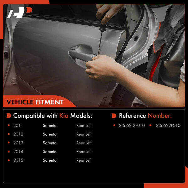 Rear Driver Chrome Exterior Door Handle for Kia Sorento 2011-2015