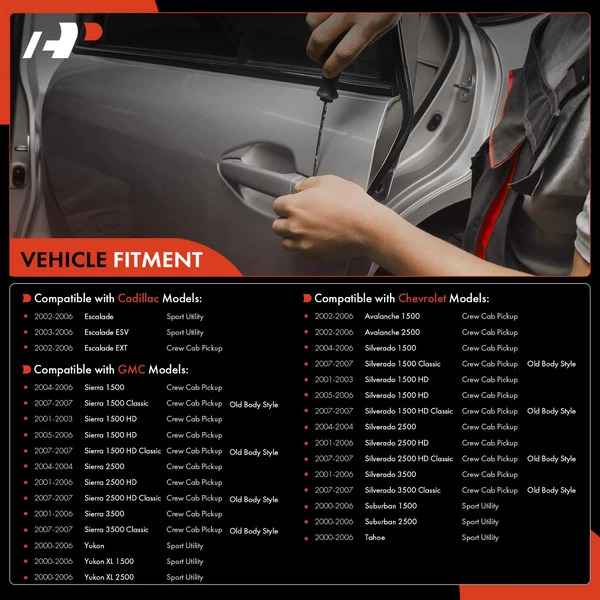 4 Pcs Front & Rear Textured Black Exterior Door Handle for Chevy Silverado 1500