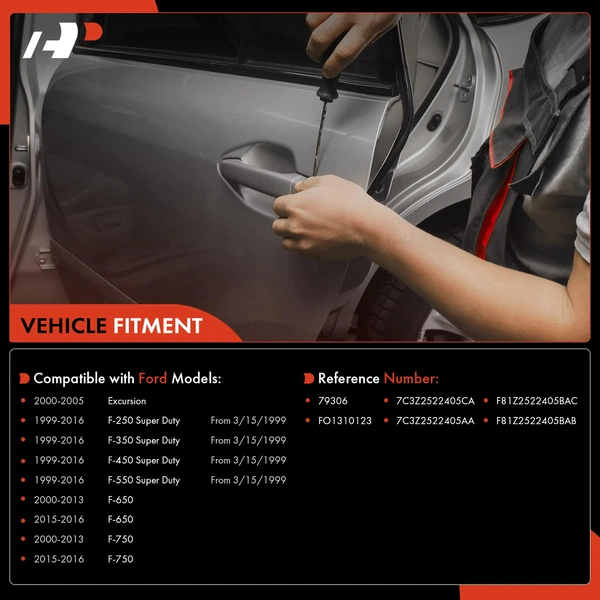 Front Driver Textured Black Exterior Door Handle for Ford F-250 F-350 Super Duty