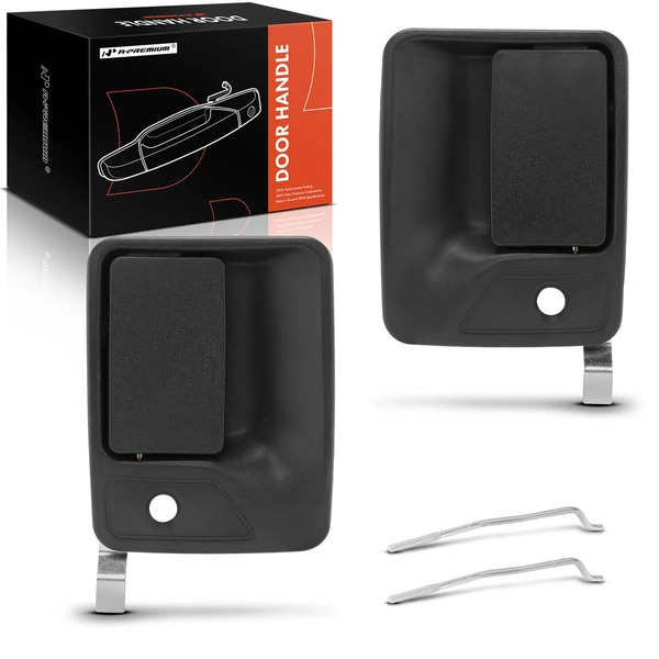 2 Pcs Front Textured Black Exterior Door Handle for 1999-2016 Ford F-450 Super Duty