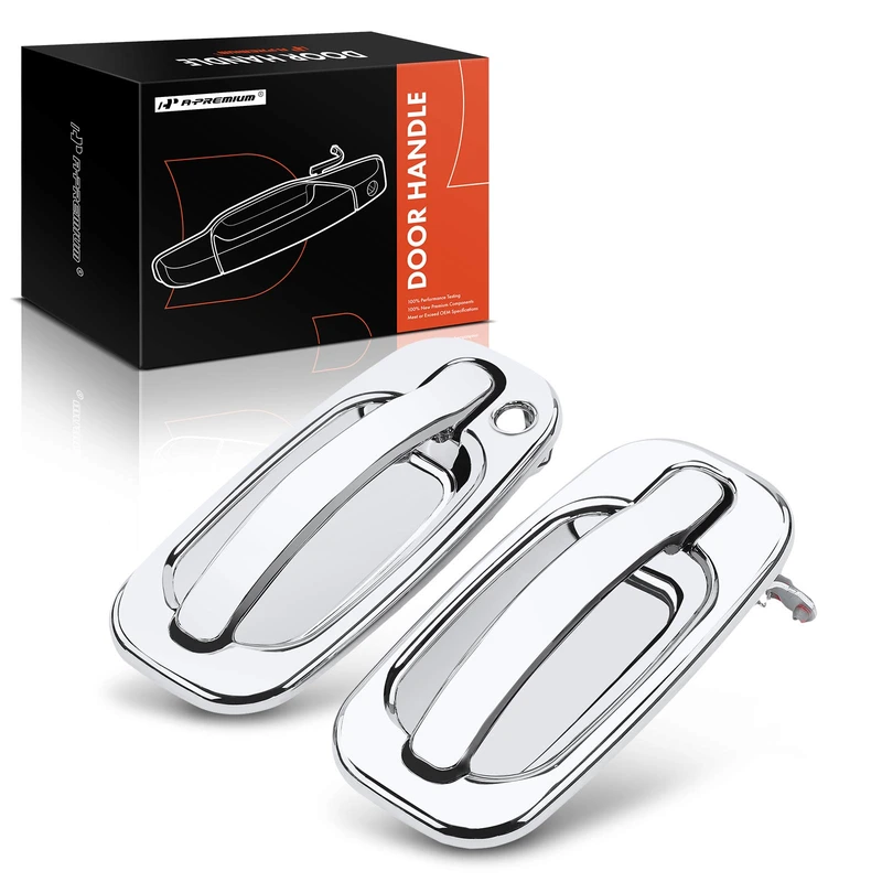 2 Pcs Front Chrome Exterior Door Handle for 2006 Chevrolet Avalanche 2500