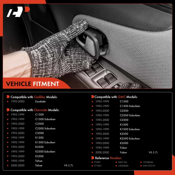 2 Pcs Front Right Textured Black Exterior & Beige Interior Door Handle for GMC