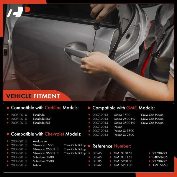 4 Pcs Front & Rear Chrome Exterior Door Handle for Chevy Silverado 1500 GMC