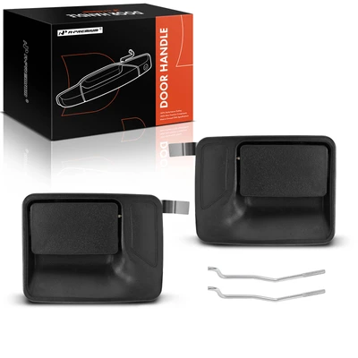 2 Pcs Rear Textured Black Exterior Door Handle