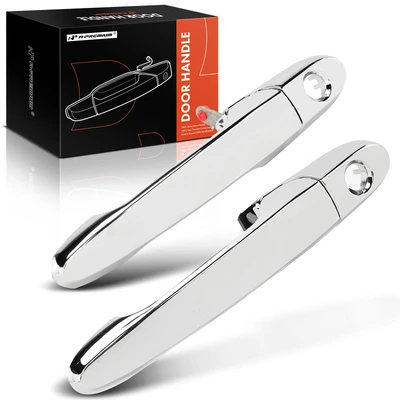 2 Pcs Front Chrome Exterior Door Handle with Keyhole