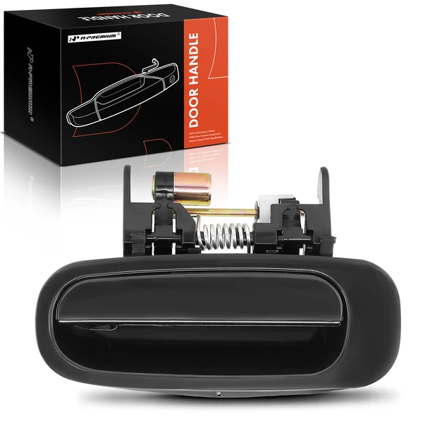 Rear Left Smooth Black Exterior Door Handle for 1998-2002 Chevrolet Prizm