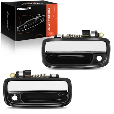 2 Pcs Front Textured Black Exterior Door Handle