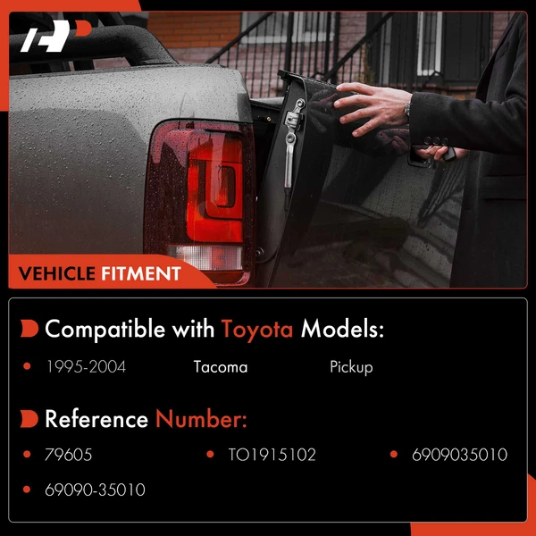 Textured Black Tailgate Latch Handle for Toyota Tacoma 1995-2004