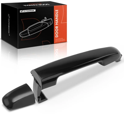Front Passenger Black Exterior Door Handle without Keyhole