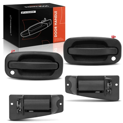 4 Pcs Front & Rear Textured Black Exterior Door Handle