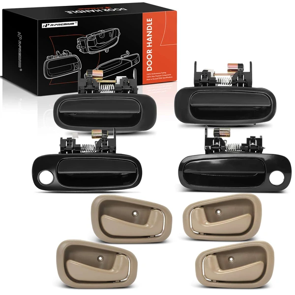 8 Pcs Front & Rear Exterior and Interior Door Handle for 1998-2002 Toyota Corolla