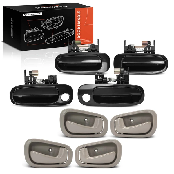 8 Pcs Front & Rear Exterior & Interior Door Handle for 1998-2002 Toyota Corolla