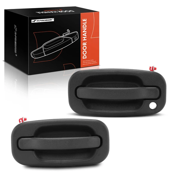 2 Pcs Front Textured Black Exterior Door Handle for 2001-2006 Chevrolet Silverado 2500 HD