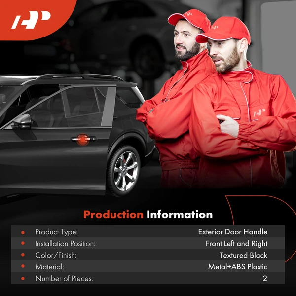 2 Pcs Front Textured Black Exterior Door Handle for Chevy Silverado 1500 GMC