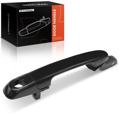 Front Passenger Black Exterior Door Handle with Keyhole