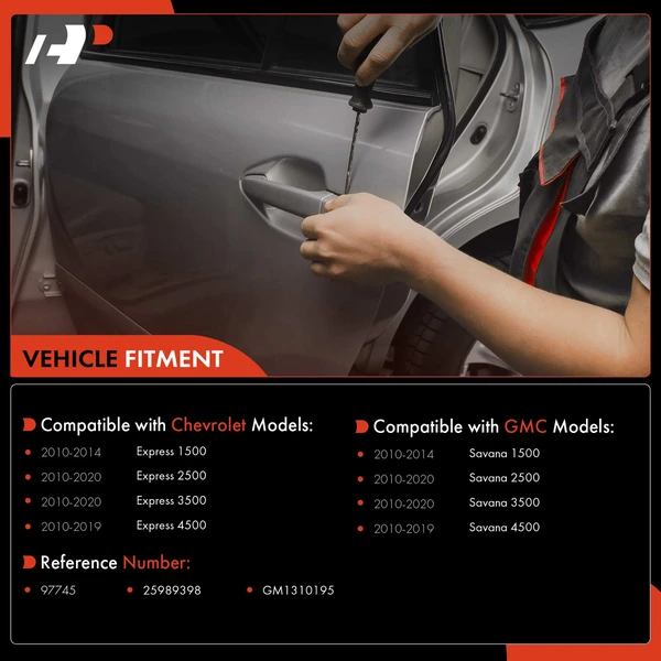 Front Driver Black Exterior Door Handle with Key Hole for Chevy Express GMC