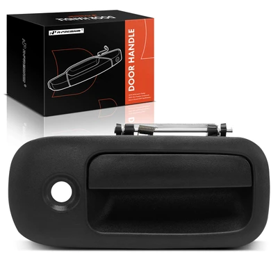Front Passenger Black Exterior Door Handle with Key Hole