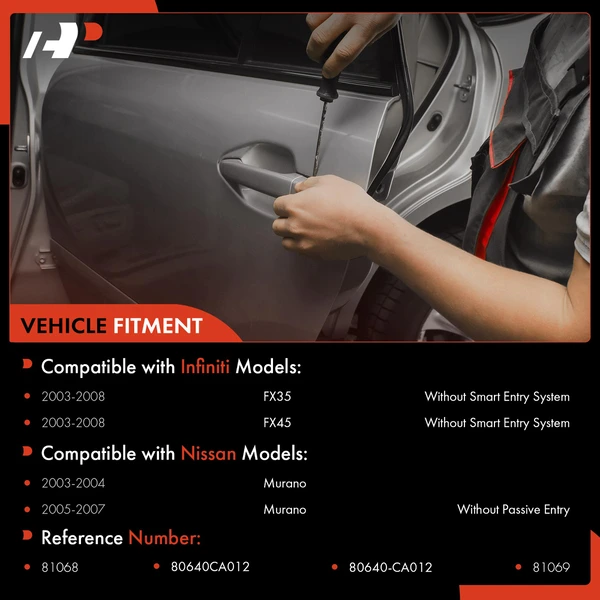 4 Pcs Front & Rear Chrome Exterior Door Handle for Nissan Murano INFINITI FX35