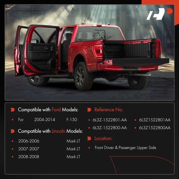 2 Pcs Front Upper Door Hinge for Ford F-150 2004-2014 Lincoln Mark LT 2006-2008