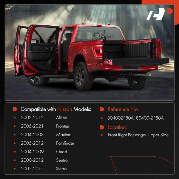 Front Passenger Upper Door Hinge for Nissan Altima 2002-2012 Sentra Frontier Pathfinder