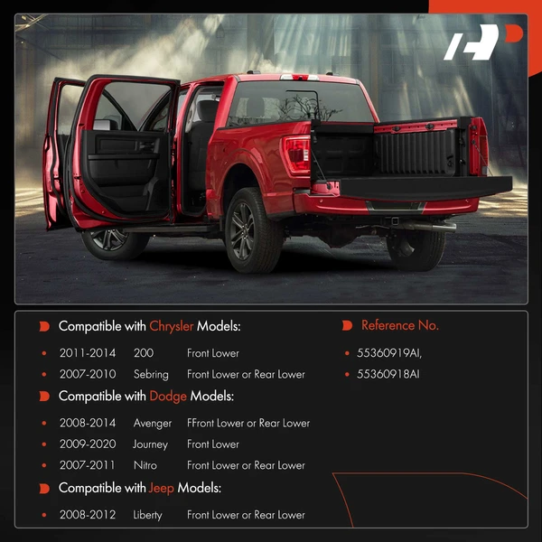 2 Pcs Door Hinge for Dodge Journey Chrysler Sebring 200 Jeep KK