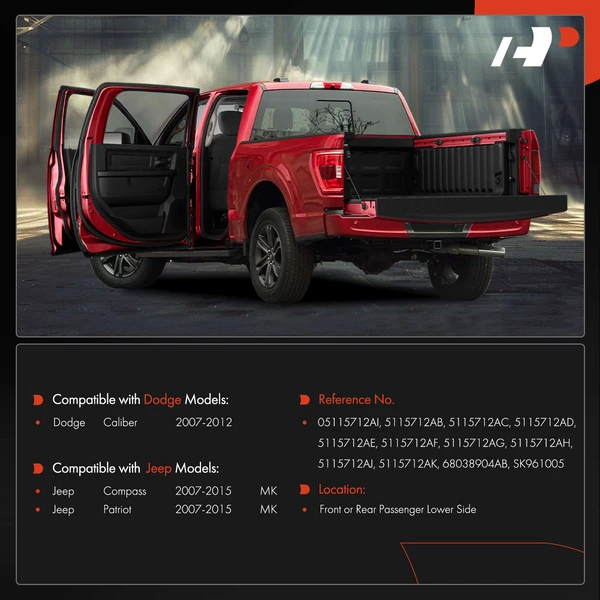 Front or Rear Lower Passenger Door Hinge for Jeep Compass Patriot MK Dodge Caliber