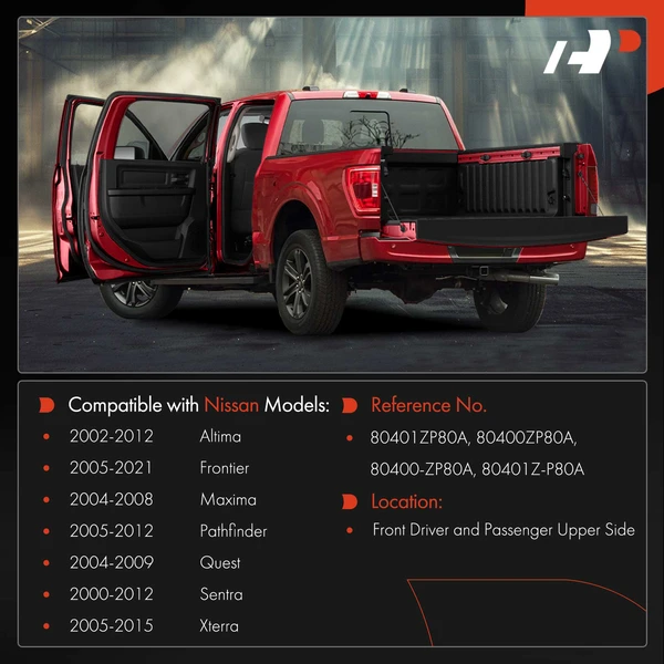 2 Pcs Front Upper Door Hinge for Nissan Altima 2002-2012 Sentra Frontier Quest