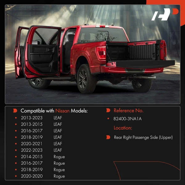 Rear Passenger Upper Door Hinge for Nissan LEAF 2013-2023 Rogue 2014-2020