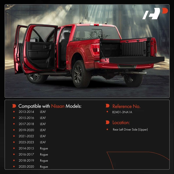 Rear Driver Upper Door Hinge for Nissan LEAF 2013-2023 Rogue 2014-2020