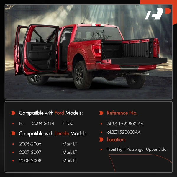 Front Passenger Upper Door Hinge for Ford F-150 2004-2014 Lincoln Mark LT 2006-2008