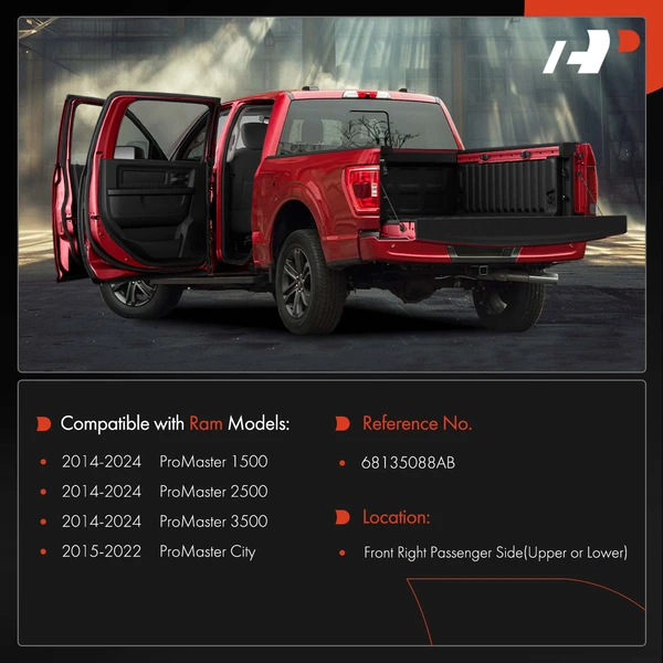 Front Passenger Upper or Lower Door Hinge for Ram ProMaster 1500 2500 3500 City