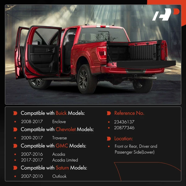 2 Pcs Front & Rear Lower Door Hinge for Buick Enclave 08-17 Chevy Traverse GMC