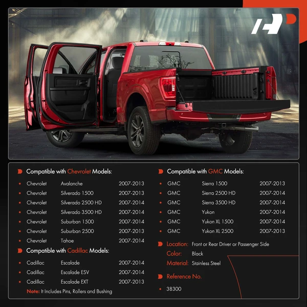 Front or Rear Door Hinge Roller Kit for Chevrolet Silverado 1500 2007-2013