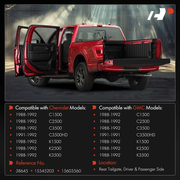 2 Pcs Gate Tailgate Hinge for Chevy GMC C1500 C2500 C3500 K1500 K2500