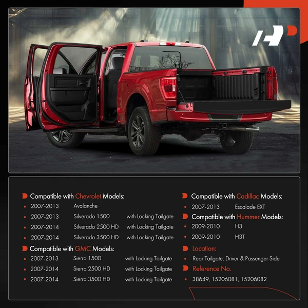 2 Pcs Driver & Passenger Tailgate Hinge for Chevy Silverado 1500 2007-2013 GMC Cadillac