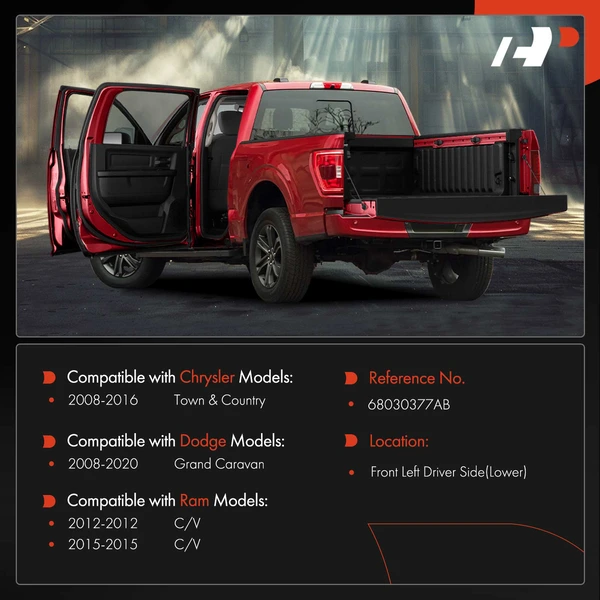 Front Driver Lower Door Hinge for Chrysler Town Country Dodge Grand Caravan Ram