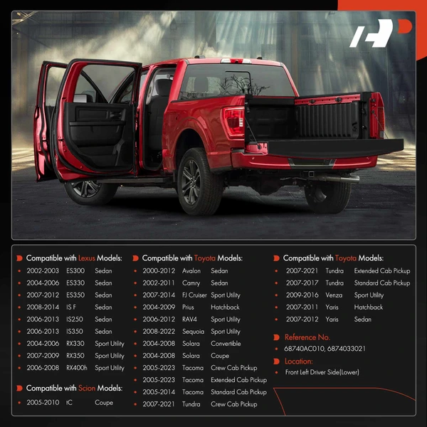 Front Driver Lower Door Hinge for Toyota Camry RAV4 Tacoma Lexus ES300 Scion tC