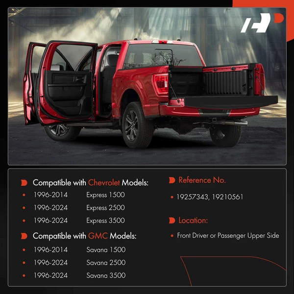 12 Pcs Front Driver & Passenger Upper Door Hinge for Chevy Express 1500 1996-2014