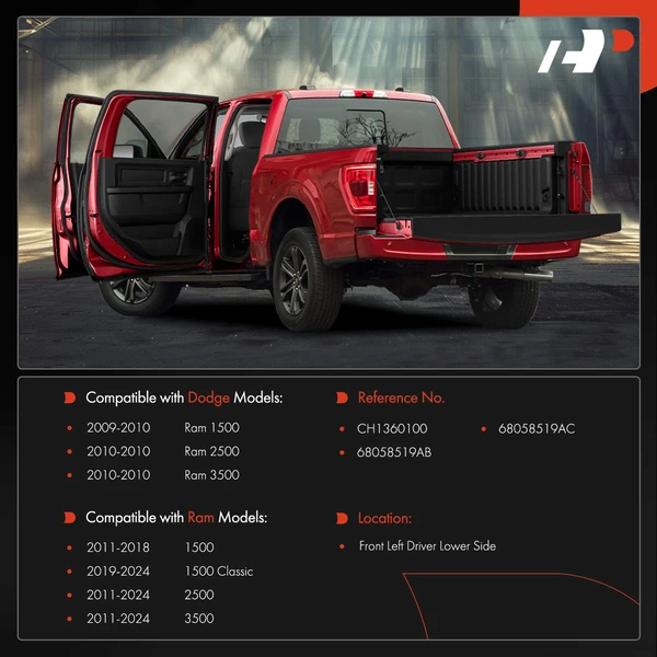 Front Driver Lower Door Hinge for Ram 1500 2500 3500 Dodge Ram 1500 2500