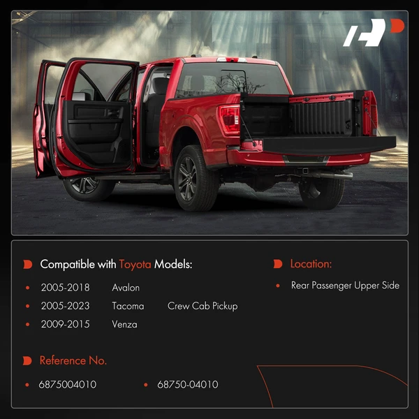 Rear Passenger Upper Door Hinge for Toyota Tacoma 2005-2023 Avalon 2005-2018 Venza