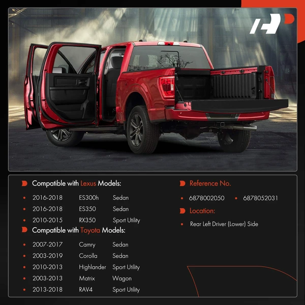 Rear Driver Lower Door Hinge for Lexus ES300h ES350 RX350 Toyota Corolla Camry