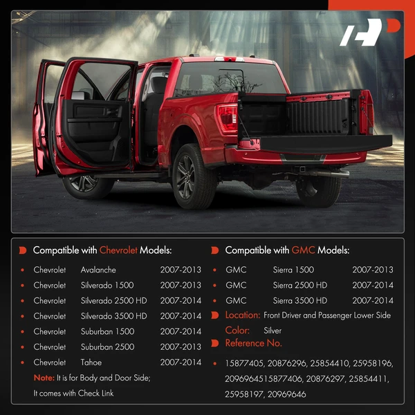 2 Pcs Front Lower Door Hinge for Chevrolet Silverado 1500 2007-2013 GMC Sierra 1500