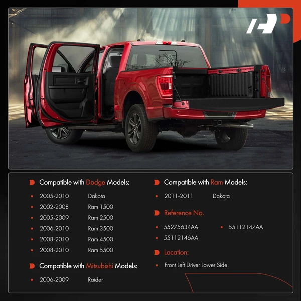 2 Pcs Front Lower Door Hinge for Dodge Dakota 2005-2010 Ram 1500 2500 3500