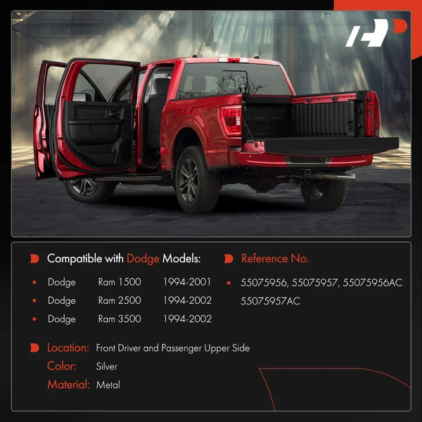 2 Pcs Front Upper Door Hinge for Dodge Ram 1500 1994-2001 Ram 2500 Ram 3500 1994-2002