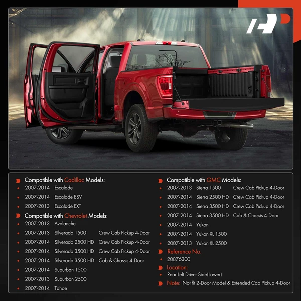 Rear Driver Lower Door Hinge for Chevy Silverado 1500 2007-2013 GMC Yukon Cadillac