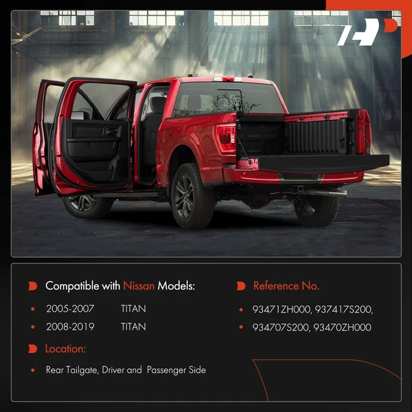 2 Pcs Rear Driver & Passenger Tailgate Hinge for Nissan TITAN 2005-2019